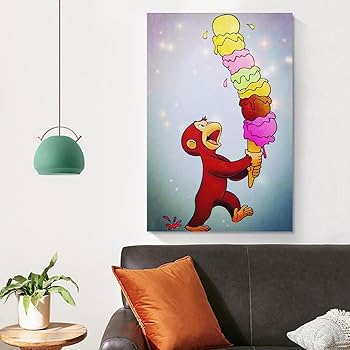 Amazon.co.jp: Curious Georgeひとまねこざる 油絵 クールの印刷